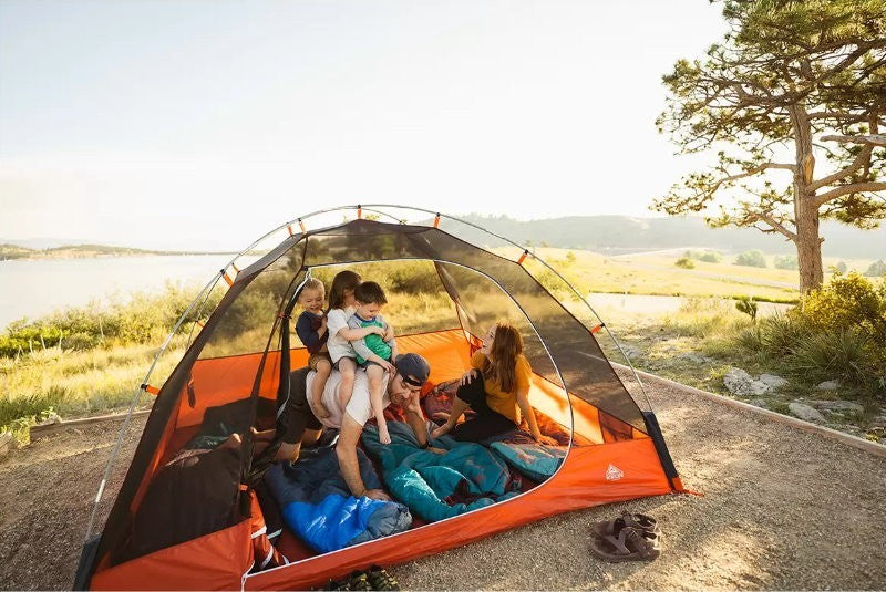 Kelty 4 Person Freestanding Rumpus Tent for Car Camping w/ Extra Large Vestibule