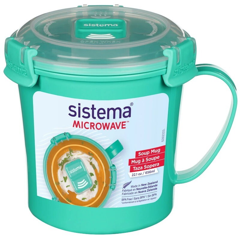 Sistema 3-Pack 656ml Microwave Medium Soup Mug Food Container BPA-Free