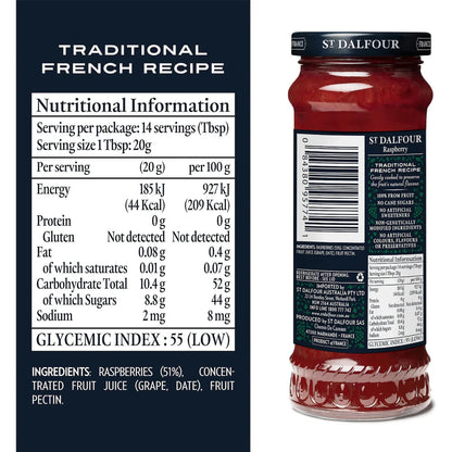 2 x 500g St Dalfour Raspberry 100% Fruit Bread Spread No Cane Sugar Vegan