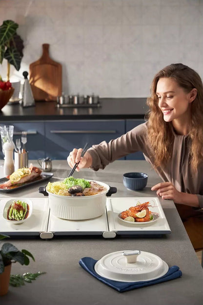 Morphy Richards 2-in-1 Electric Foldable Cooktop And Food Warmer with Hot Plate