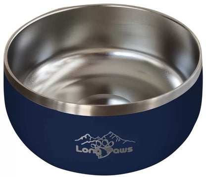 Long Paws Lunar Dog Bowls 1.8L Stainless Double-Wall Metal for Food & Water