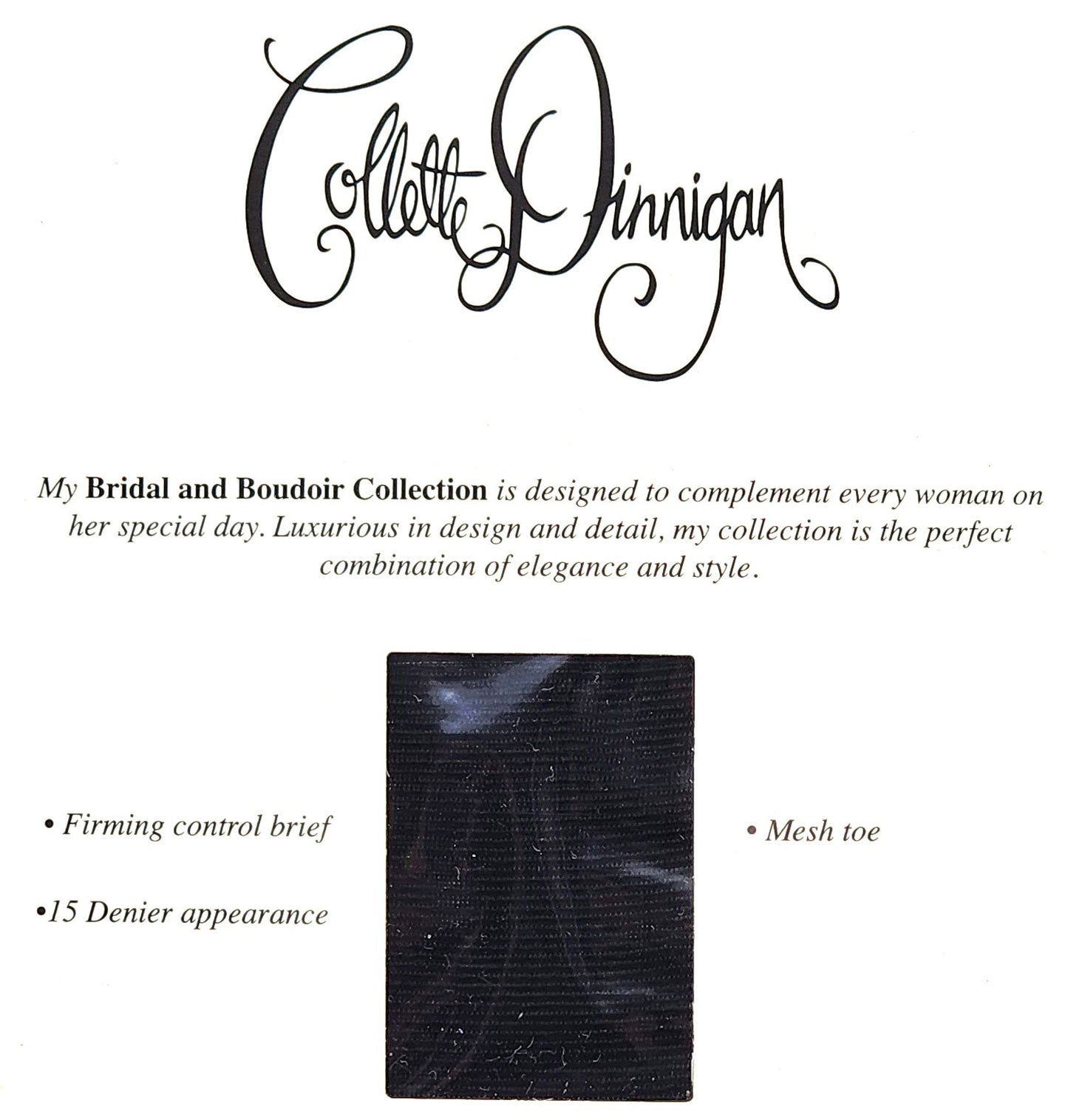 Brand New Collette Dinnigan Bridal & Boudoir Noir Couture Control Tight Mesh Toe
