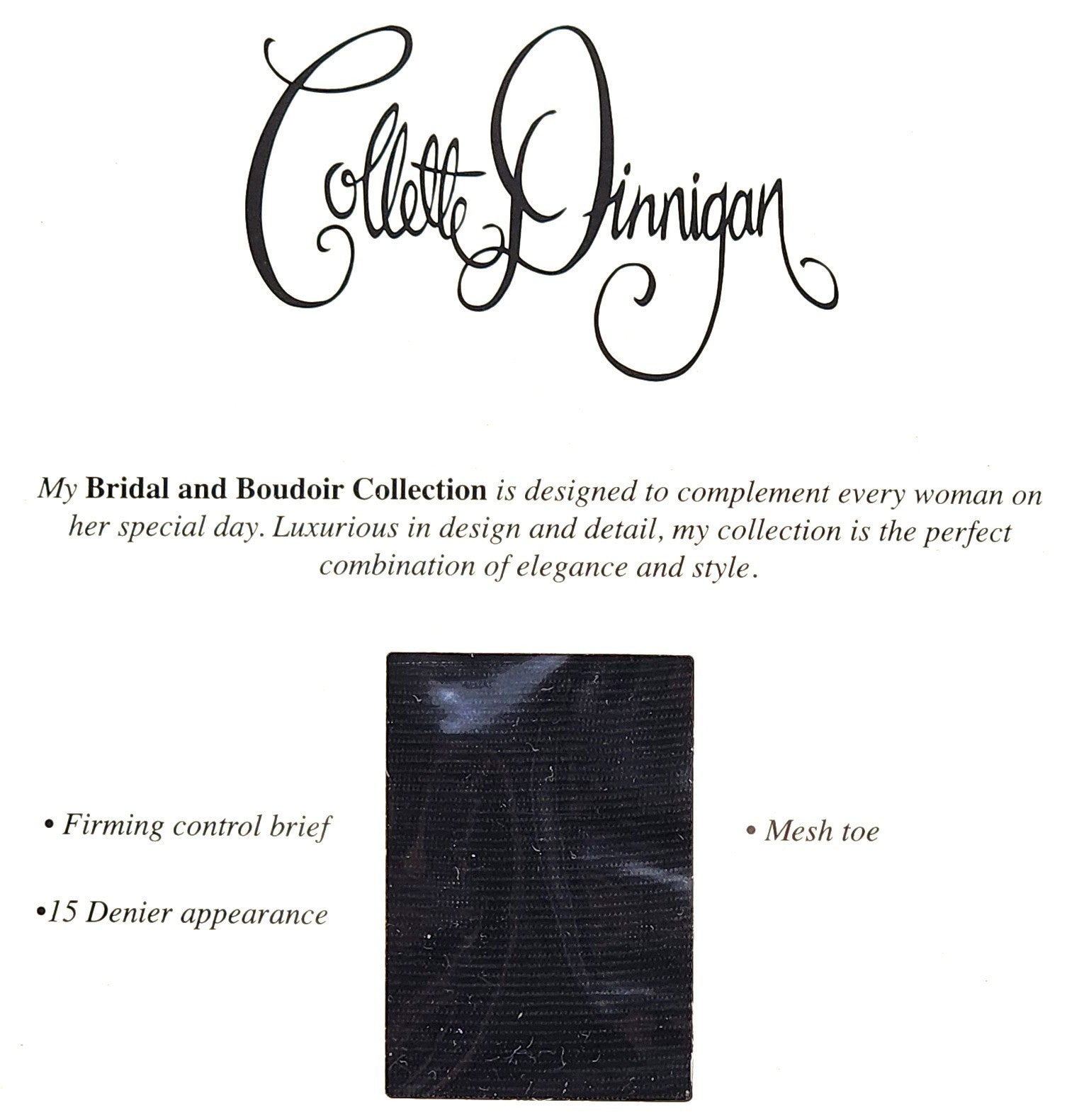 Brand New Collette Dinnigan Bridal & Boudoir Noir Couture Control Tight Mesh Toe