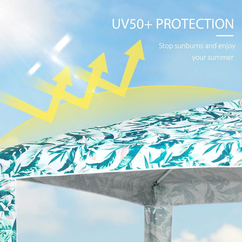 Coconut Grove Family Beach Cabana Canopy Umbrella Sun-Shade Shelter w/ Carry Bag