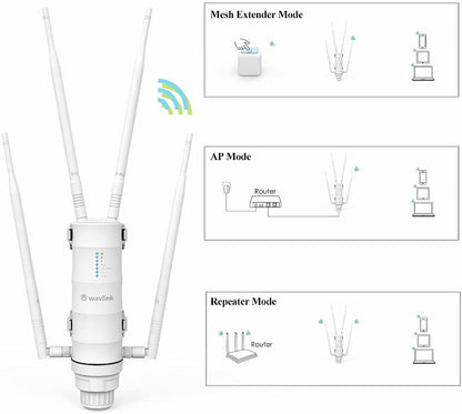 Wavlink HD4 AC1200 Dual-band High Power Outdoor Wireless AP/Range Extender PoE