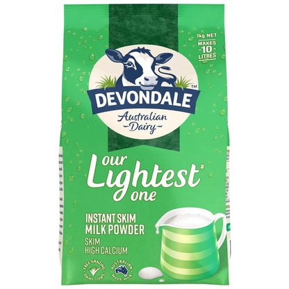 Devondale Australian Dairy Light Instant Skim Milk Powder 1kg Pouch High Calcium