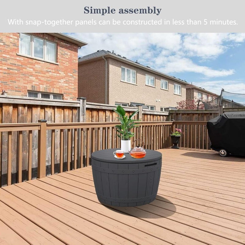 Hello Outdoors 3-in-1 Portable Outdoor Garden Storage Box Chest Seat Patio Table