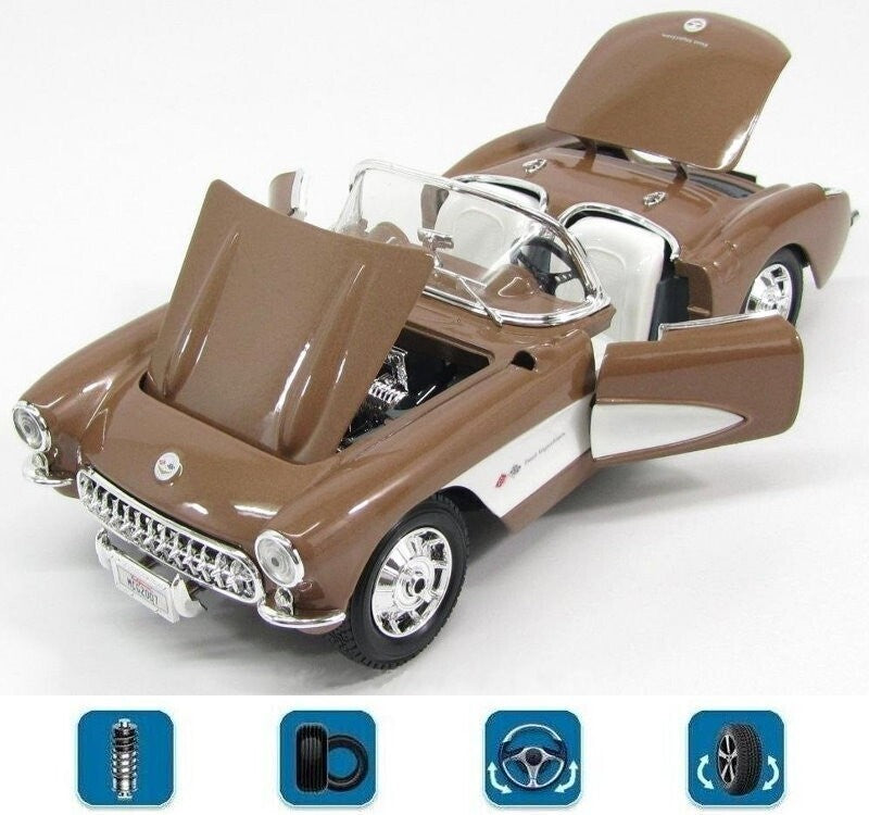 Maisto 1:18 Scale Special Edition 1957 Chevrolet Corvette Bronze Die Cast Car
