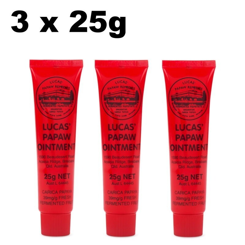 100% Lucas' Papaw Ointment Paw Paw Cream Handy Tube 25g Aussie Made