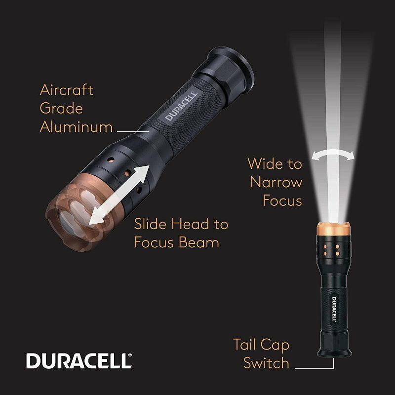 1 to 3-Pack Duracell Ultra 550 Lumens Aluminum LED Flashlight Batteries included