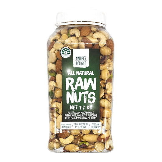 Mixed Dried Raw Australian Unsalted Nuts All Natural Gluten Free Vegan 1.2kg