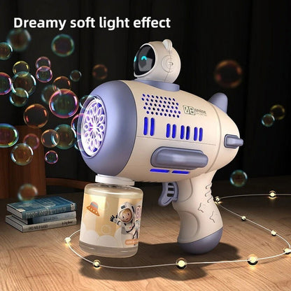Mercita Space Electric Bubble Guns Machine with Light & Battery for Kids