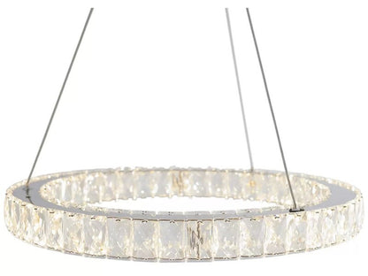 Artika Glass Crystal Halo LED Integrated Pendant Fixture Ring Light