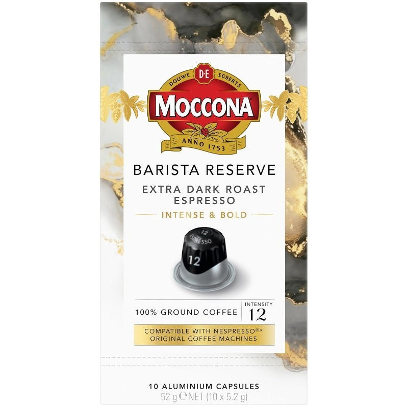 Moccona Barista Reserve Extra Dark Roast Espresso Coffee Capsules for Nespresso
