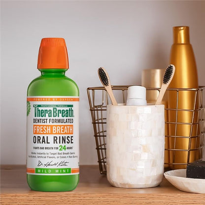 TheraBreath Mild Mint Gentle Non-Burning Mouthwash Oral Rinse Fresh Breath 2x 1L