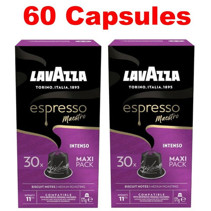 Lavazza Espresso Maestro Intenso Coffee Capsules Nespresso 30 or 60 Pods