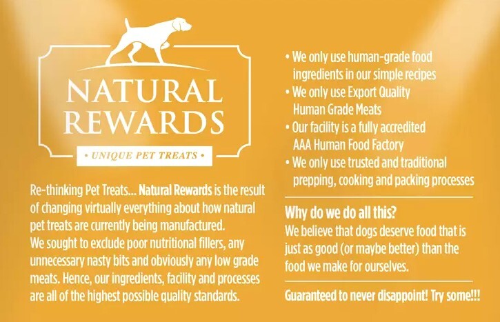Natural Rewards Human Grade Chicken Dog Pet Food Treats Australian Made 500g