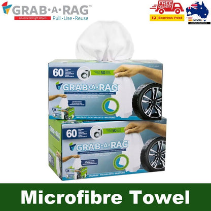 Grab A Rag Reusable Washable Microfibre Rags Towel Cleaning Cloth 60 / 120 Count