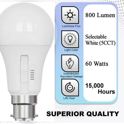 Feit Electric 6 Pack 5-Colour Dimmable LED Light Bulbs 9W 810 Lumens E27 or B22