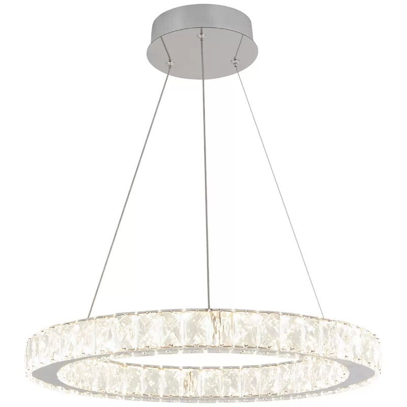 Artika Glass Crystal Halo LED Integrated Pendant Fixture Ring Light