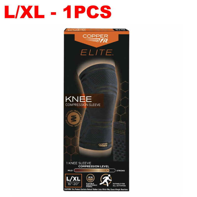 Copper Fit Elite Knee Compression Sleeve Knee Support Brace Size L/XL or S/M