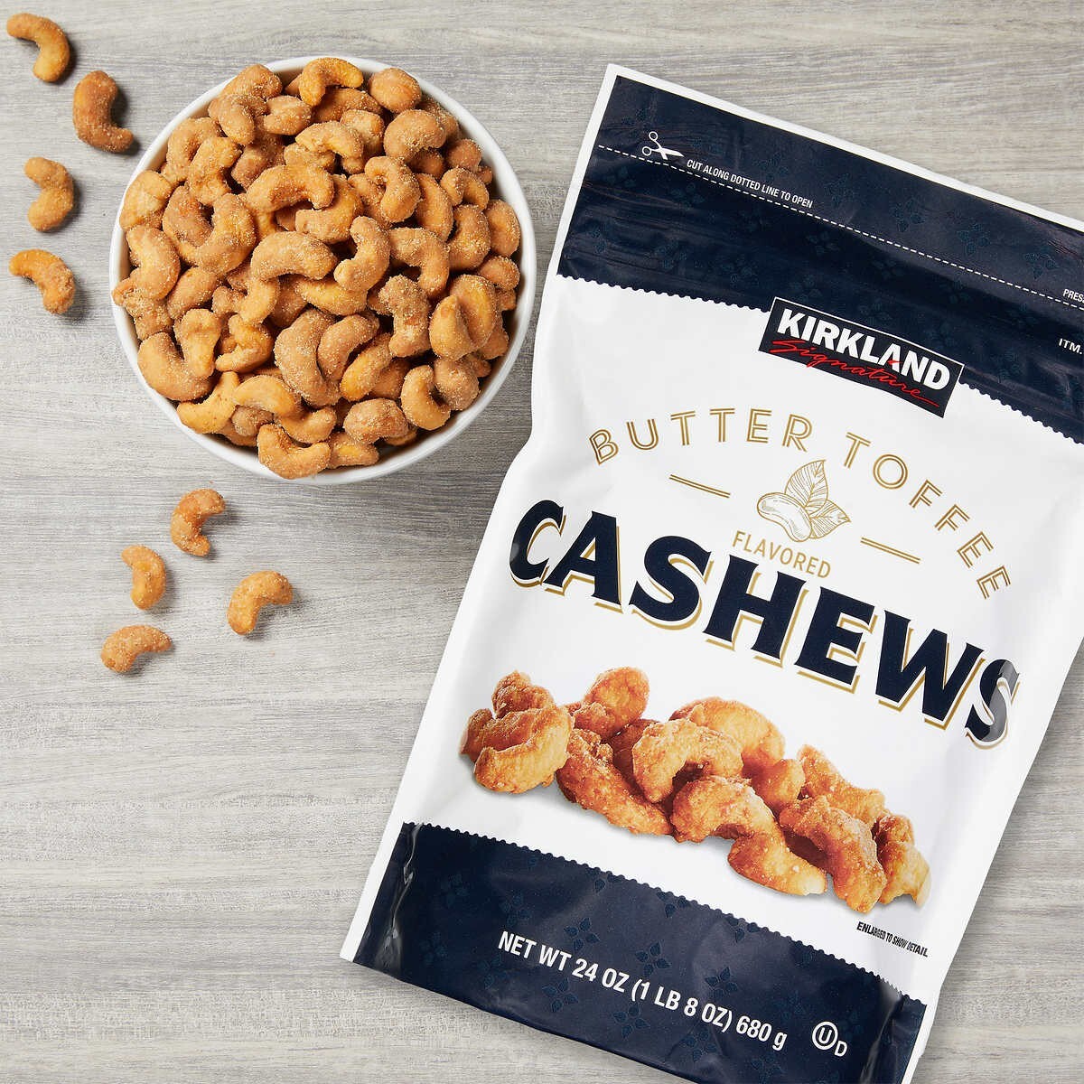 Butter Toffee Flavoured Roasted Cashews Kosher Healthy Sweet Snack 680g US Made