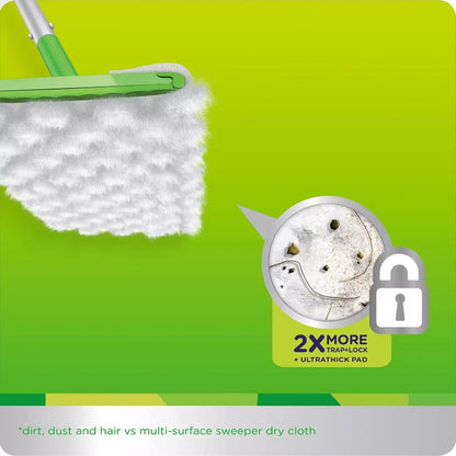 Swiffer Sweeper Heavy Duty Dry Floor Cleaner Cloths Unscented 3D Fibers