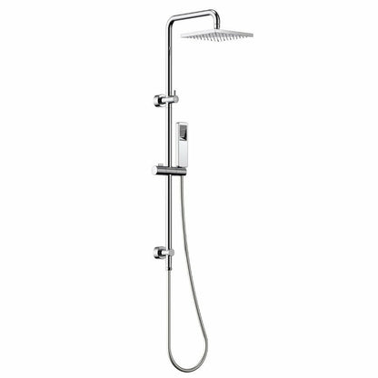 Clark CL10044.C3A Bathroom Square Rail Shower with Overhead - Chrome Faucet