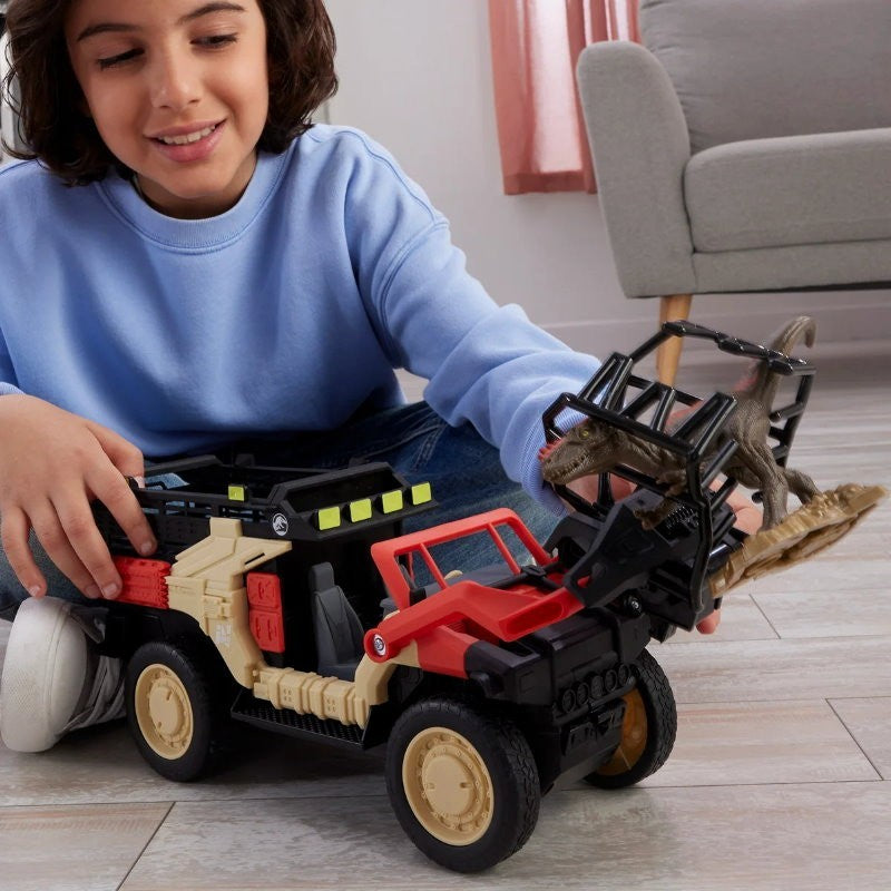 Matchbox RC Jurassic World Dino Catcher RC, Remote-Control Truck with Dinosaur