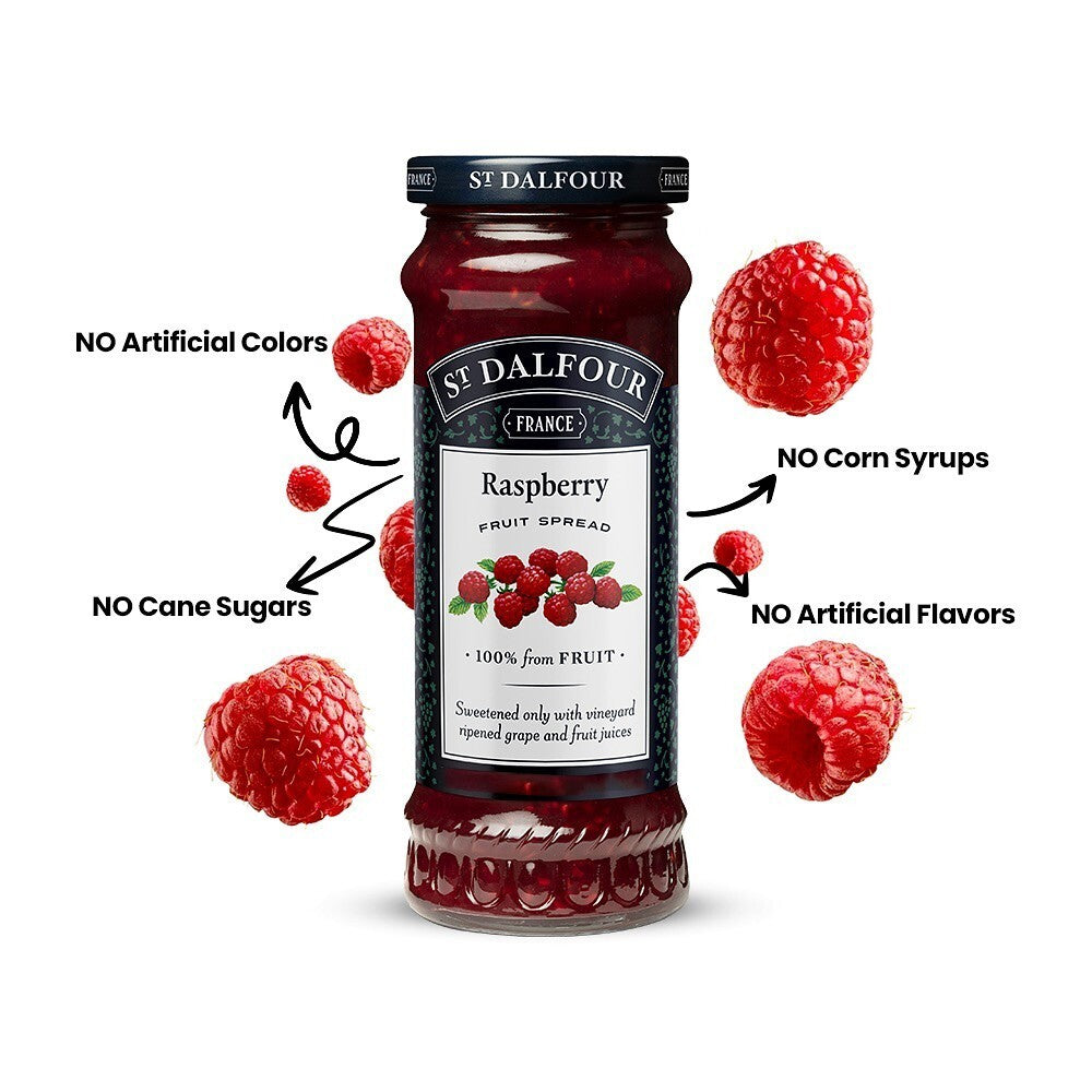 2 x 500g St Dalfour Raspberry 100% Fruit Bread Spread No Cane Sugar Vegan