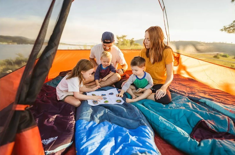 Kelty 4 Person Freestanding Rumpus Tent for Car Camping w/ Extra Large Vestibule