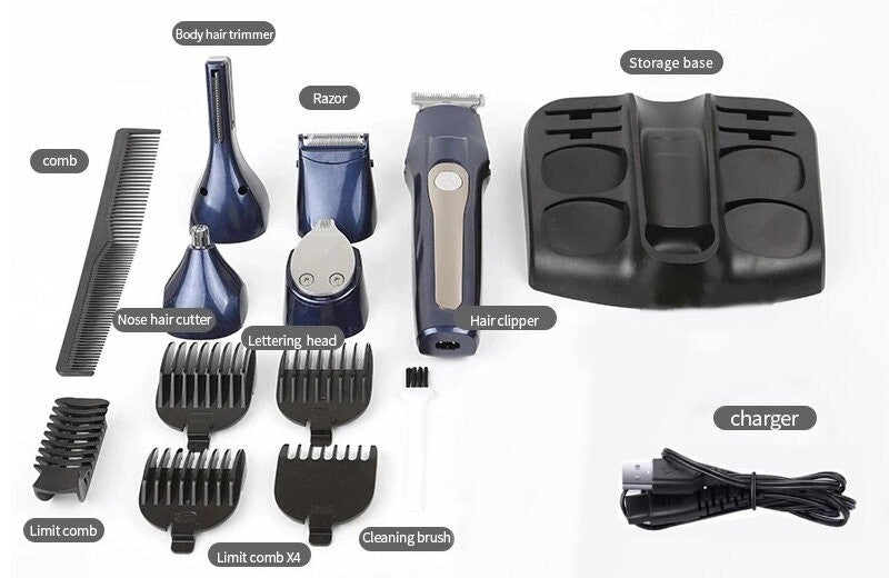 MARSKE 5-in-1 Professional Rechargeable Hair Clipper Multi Grooming Kit