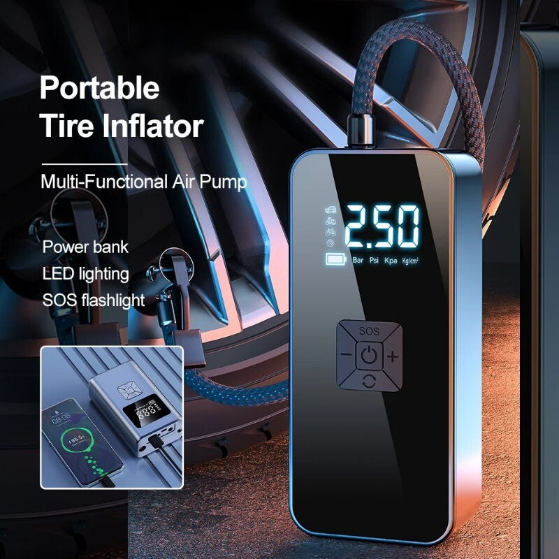 RunnieSheng Portable Tire Inflator Air Compressor Inflatable Pump Car Bike Ball