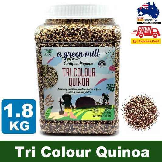 A Green Mill Organic Tri Colour Quinoa 1.8Kg Super Food Vegan Kosher Gluten Free