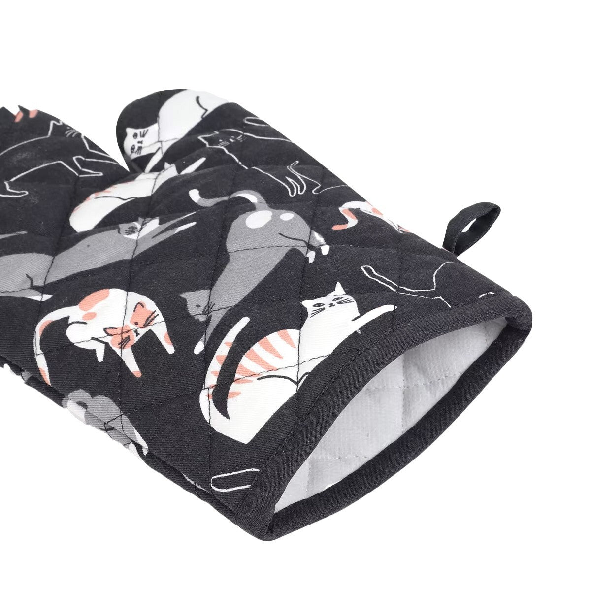 Cats Print Oven BBQ Heatproof Mitt Kitchen Baking Insulation Glove Cotton Cover