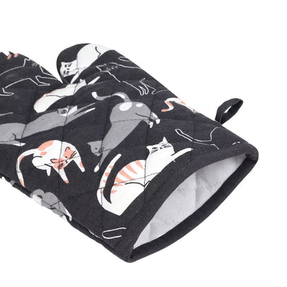 Cats Print Oven BBQ Heatproof Mitt Kitchen Baking Insulation Glove Cotton Cover