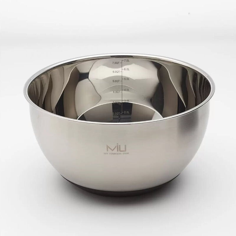 MIU 11-Piece 18/8 Stainless Steel Mixing Bowls Set with 4 Lids & 3 Graters