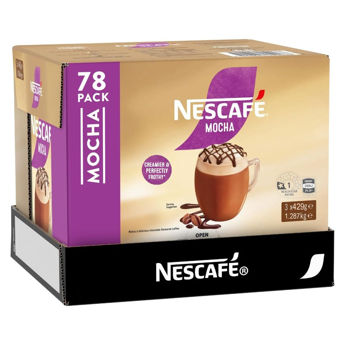 Nescafe Instant Coffee Stick Creamy & Frothy Mocha Cocoa Drink 78 x 16.5g Sachet
