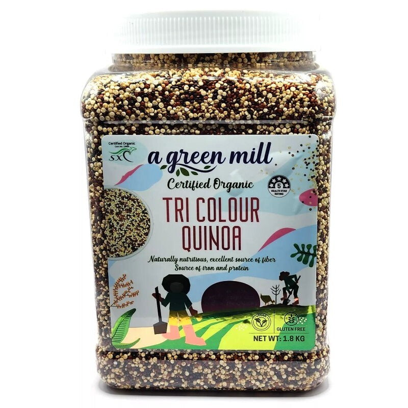 A Green Mill Organic Tri Colour Quinoa 1.8Kg Super Food Vegan Kosher Gluten Free