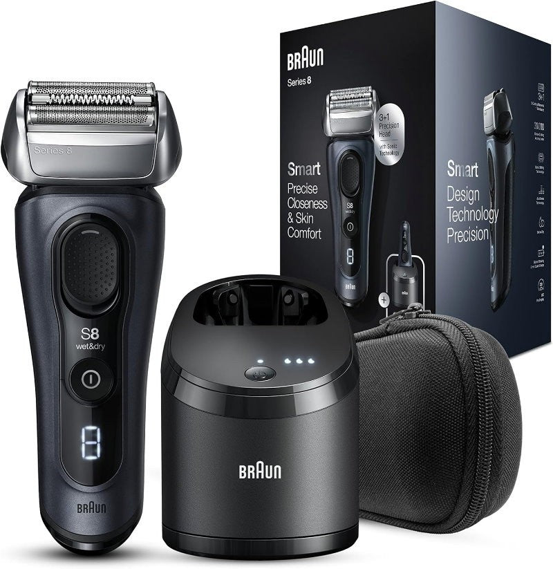 Braun Series 8 Wet & Dry 3 + 1 Head Electric Shaver & Precision Trimmer -Express