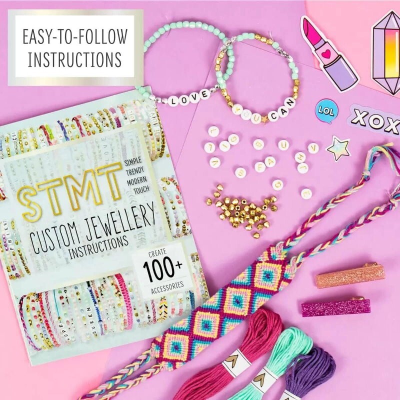 STMT Kids' DIY Custom Jewelry Case 100+ Accessories w/ Step-By-Step Guide