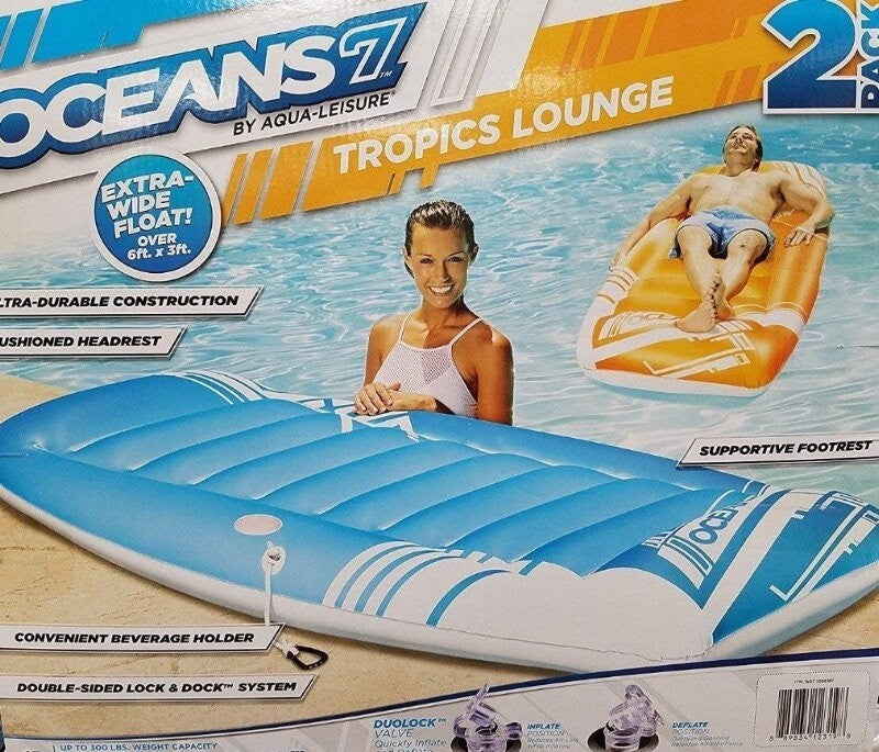 Aqua-Leisure 2-Pack Oceans 7 Swimming Pool Tropics Lounge Swim Floatation Device