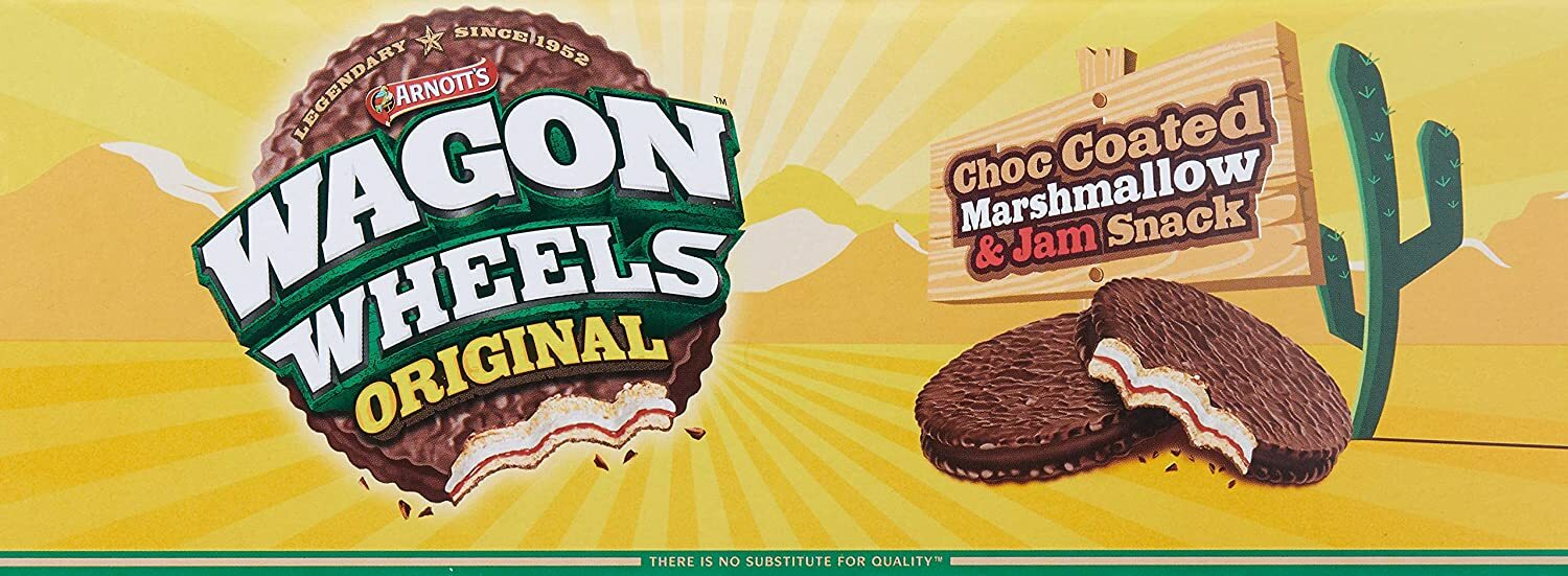 16x 48g Arnott Wagon Wheels Delicious Original Marshmallow Jam Chocolate Biscuit