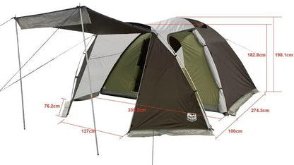 Timber Ridge 6 Person Family Waterproof Camping Dome Tent with Vestibule & Bag