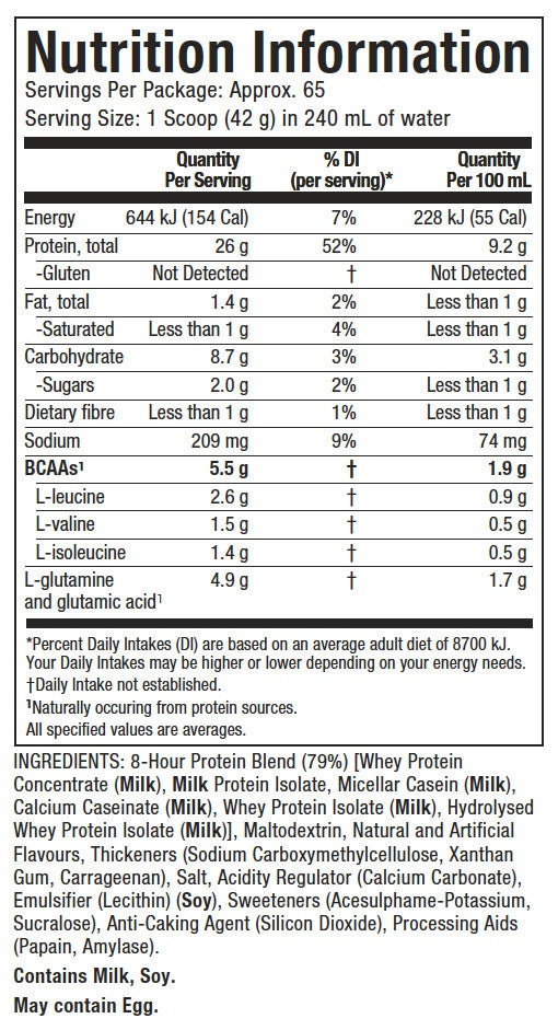 MuscleTech NitroTech Post Workout 8 Hour Protein Vanilla Cake Flavour 2.72kg