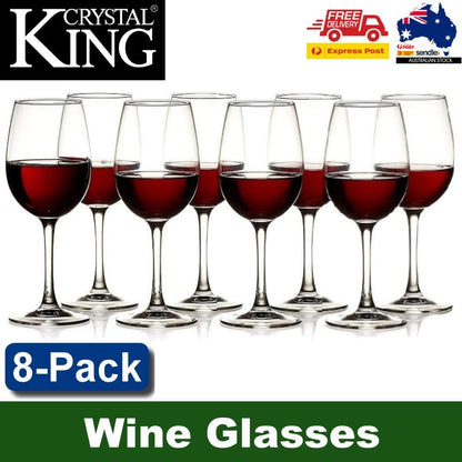 King Crystal 8-Pack Traditional Premium Crystal Clear Classic Wine Glasses 590mL