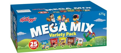 Kellogg's Mega Mix Variety Pack 25 Cereal Sachets 675g Assorted Breakfast Cereal