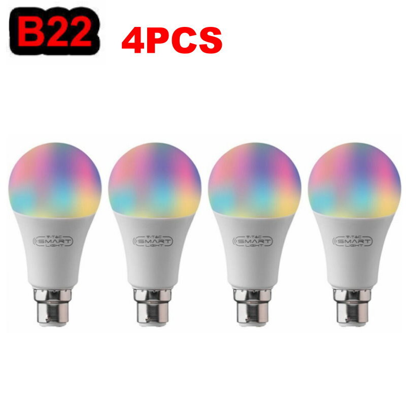 V-TAC Bluetooth Smart RGB LED Light Bulb A60 E27 or B22 - App or Voice Control