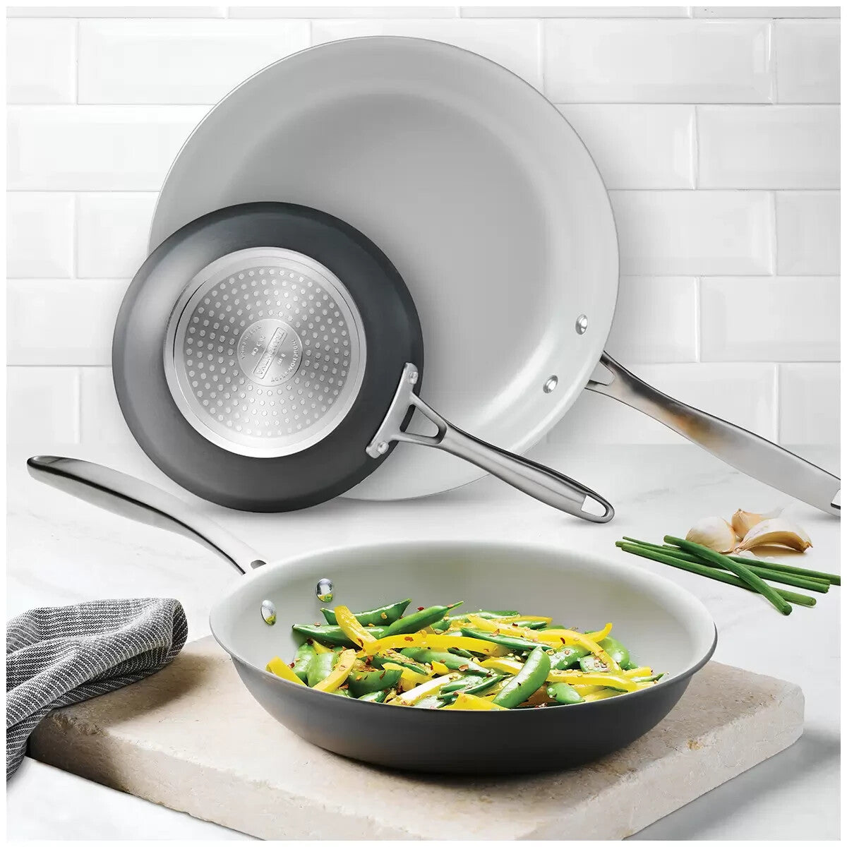 Tramontina 3pcs Frypan Set 20cm 25cm 30cm Non-Stick Aluminium Cast Handle Set