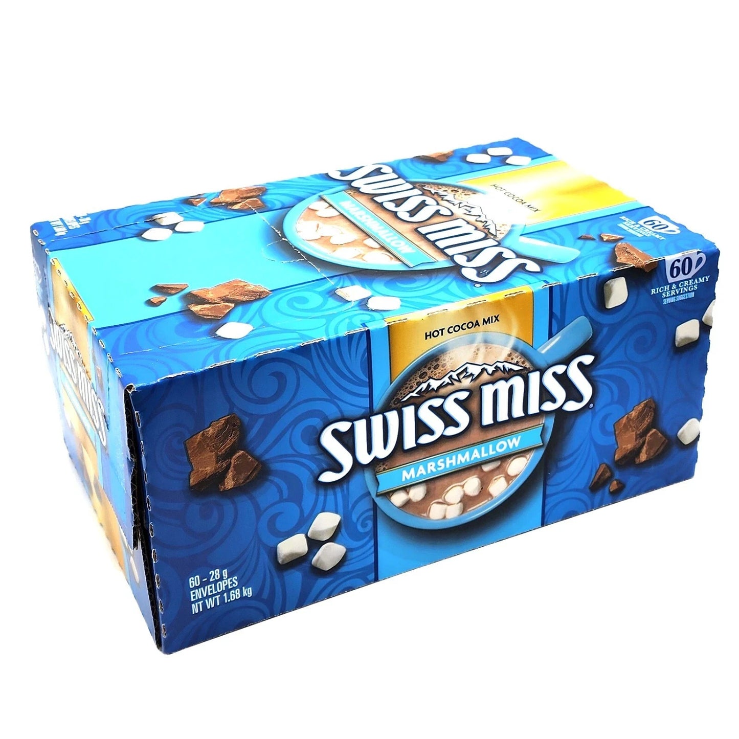 Swiss Miss Hot Cocoa Mix with Marshmallow 60 Sachets Rich & Creamy Drinks 1.68kg